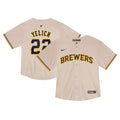 Christian Yelich Milwaukee Brewers Nike Toddler Home Game Jersey - Cream | MLB Fan Gear
