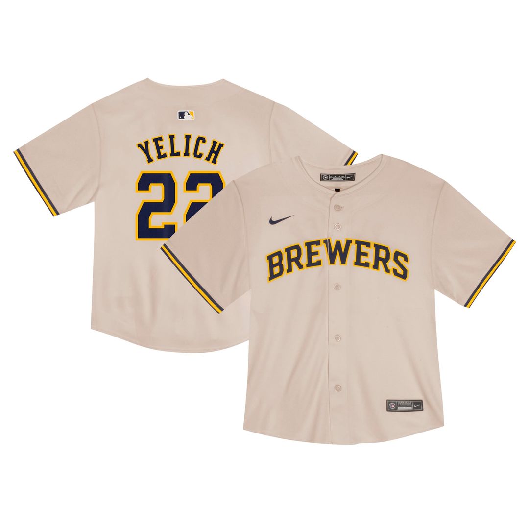 Christian Yelich Milwaukee Brewers Nike Toddler Home Game Jersey - Cream | MLB Fan Gear