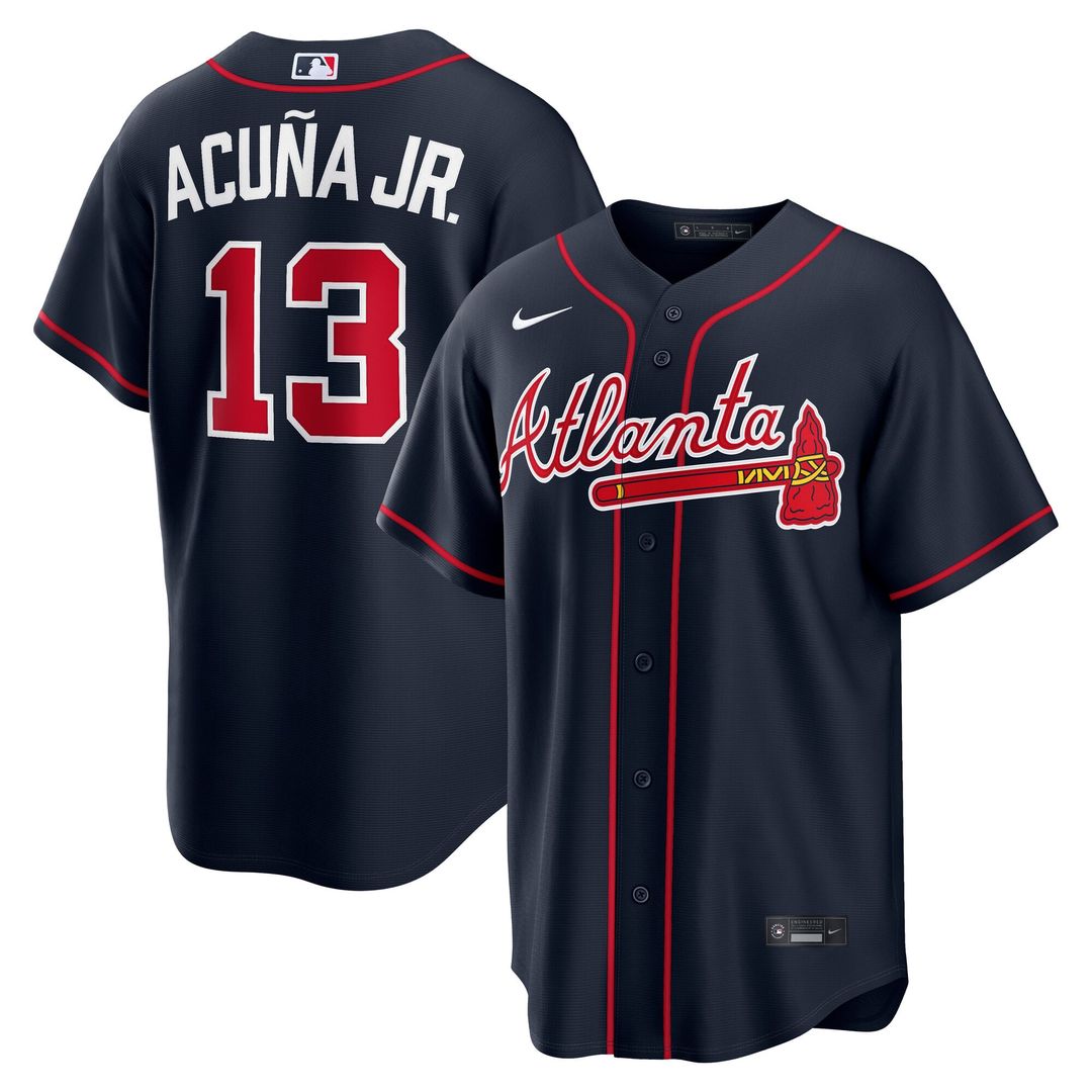 Ronald Acuña Jr. Atlanta Braves Nike Alternate Replica Jersey - Navy | MLB Fan Gear