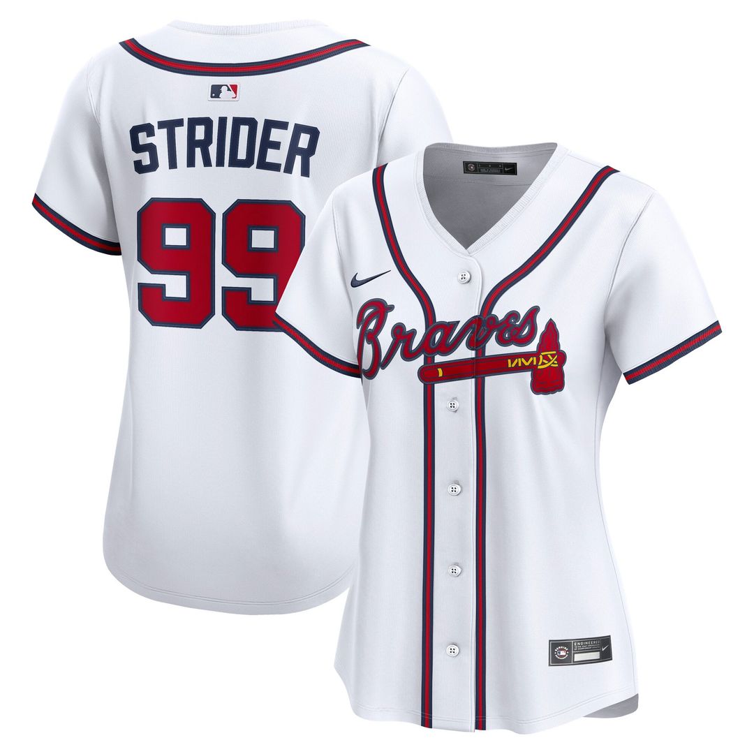 Spencer Strider Atlanta Braves Nike Women's Home Limited Player Jersey - White | MLB Fan Gear