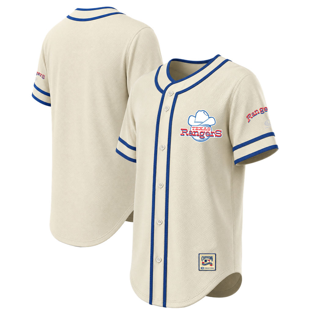 Texas Rangers Stitches Throwback Fashion Jersey - Natural | MLB Fan Gear
