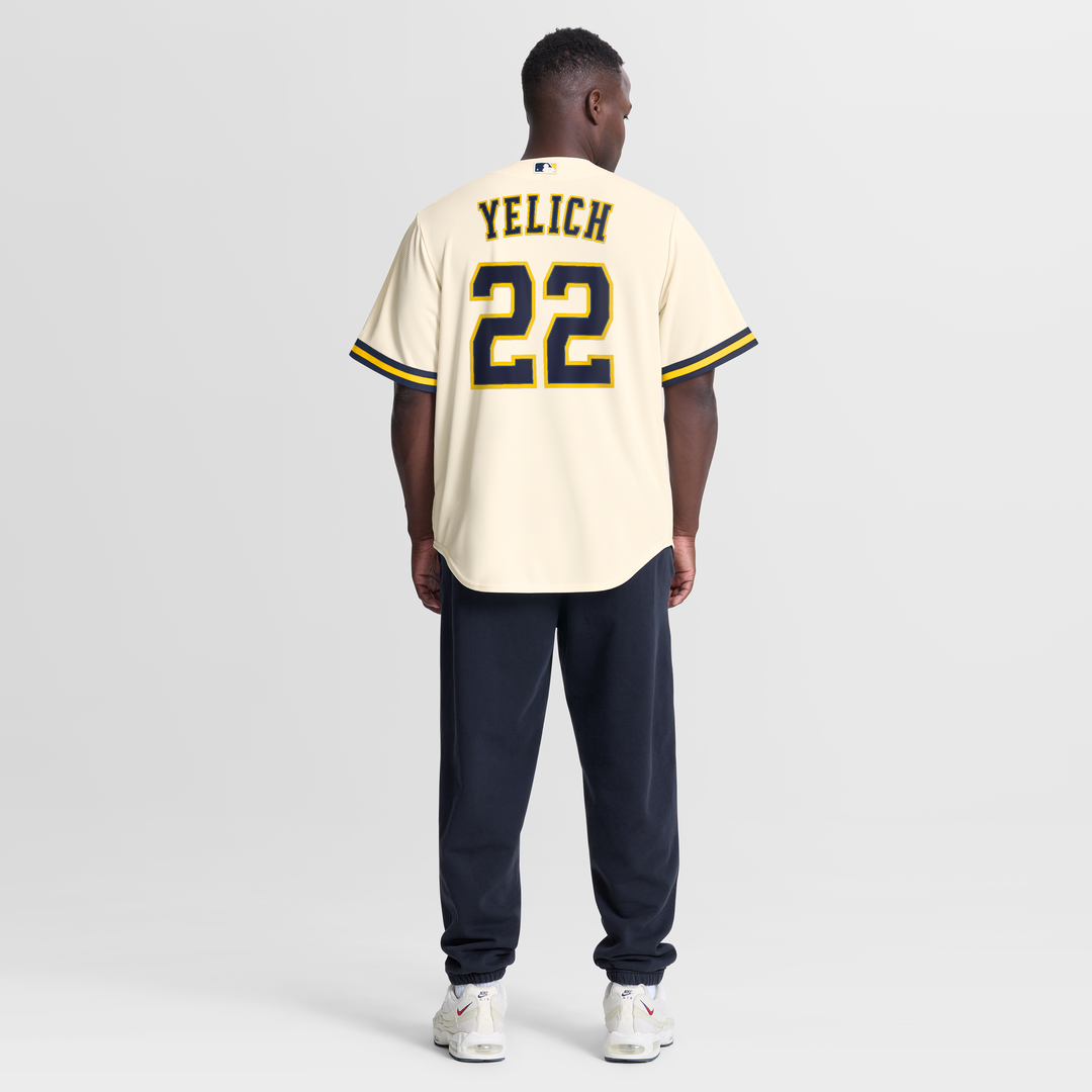 Christian Yelich Milwaukee Brewers Nike Home Replica Jersey - Cream | MLB Fan Gear