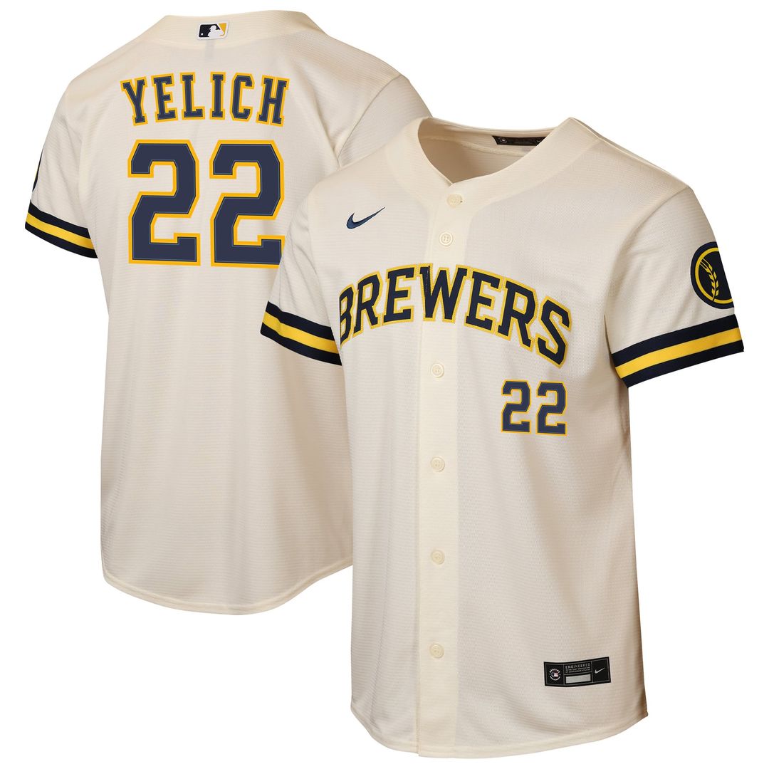 Christian Yelich Milwaukee Brewers Nike Youth Home Stadium Jersey - Cream | MLB Fan Gear