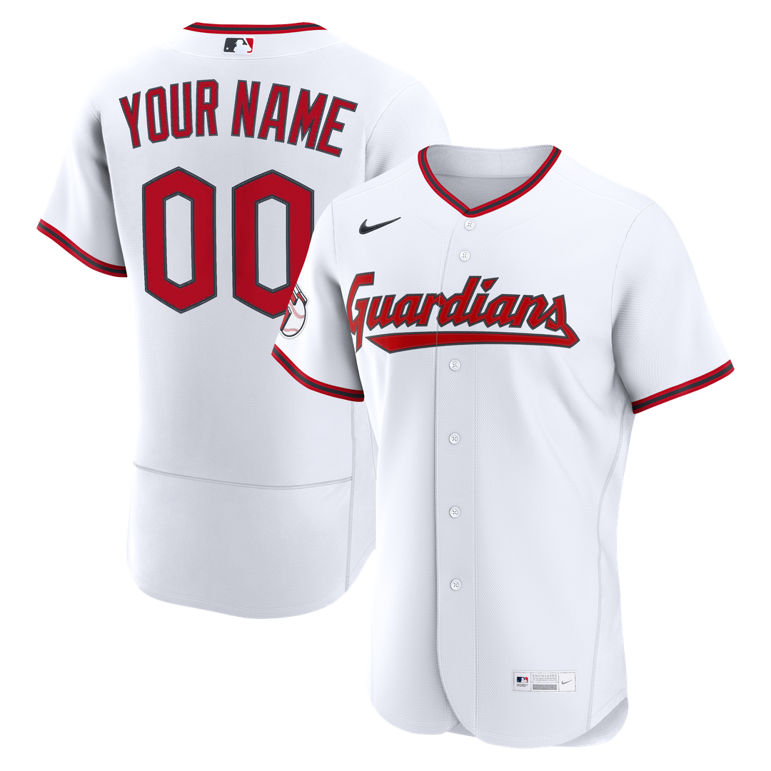 Cleveland Guardians Nike Home Authentic Custom Jersey - White | MLB Fan Gear