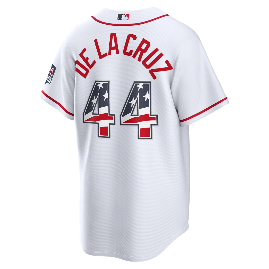 Elly De La Cruz Cincinnati Reds Nike USA 250 Fourth of July Home Stadium Jersey - White | MLB Fan Gear