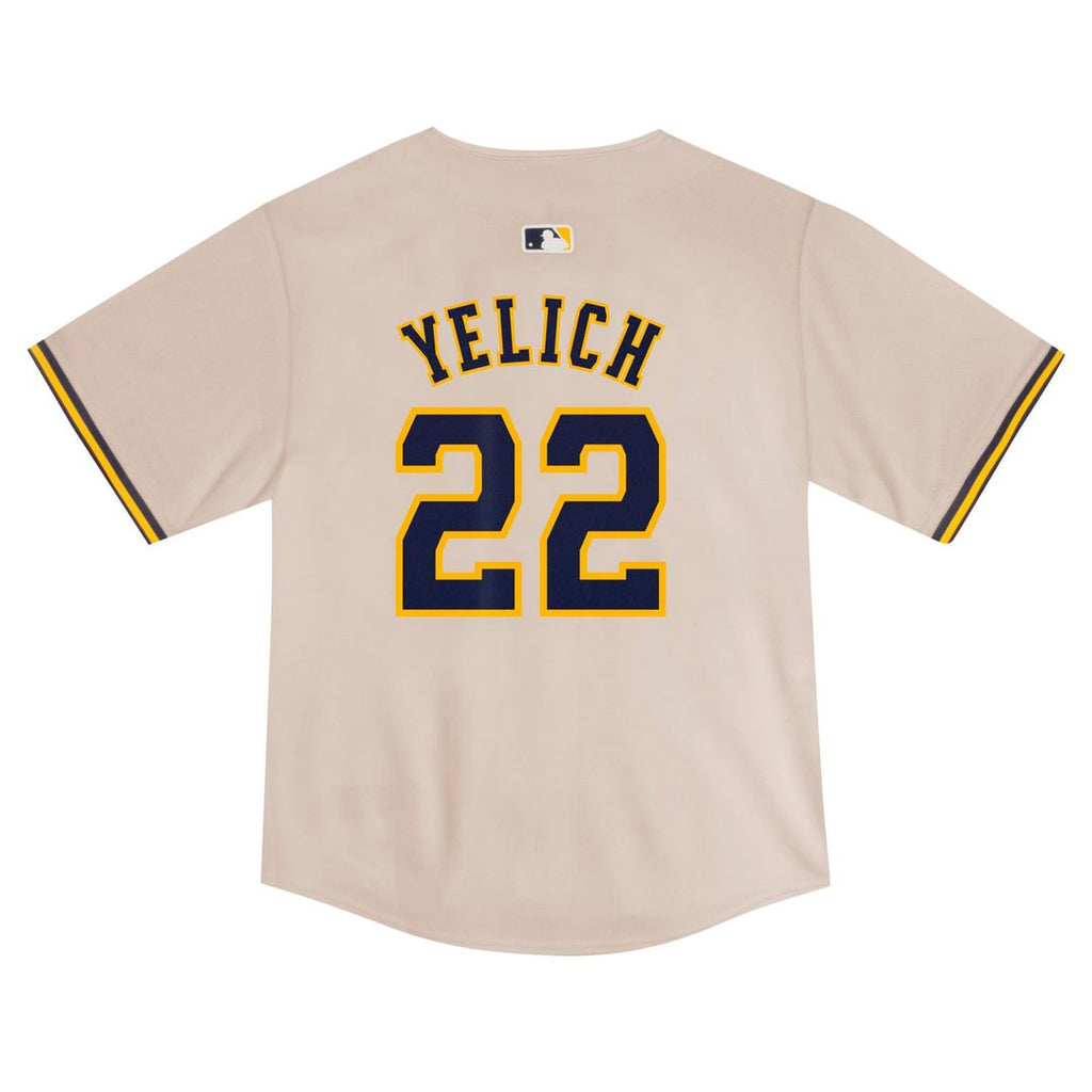 Christian Yelich Milwaukee Brewers Nike Toddler Home Game Jersey - Cream | MLB Fan Gear