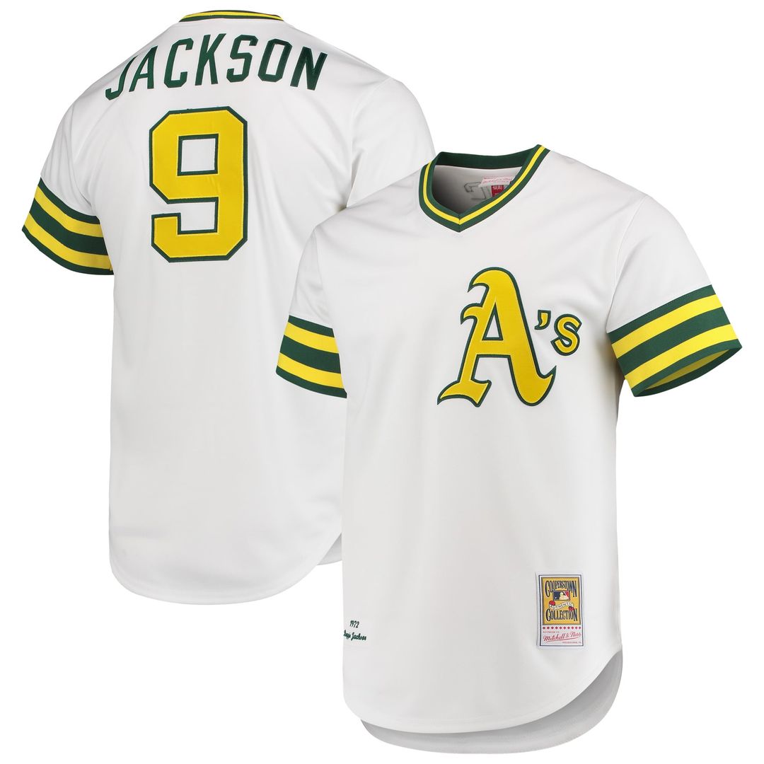 Reggie Jackson Athletics Mitchell & Ness 1972 Cooperstown Collection Authentic Jersey - White | MLB Fan Gear