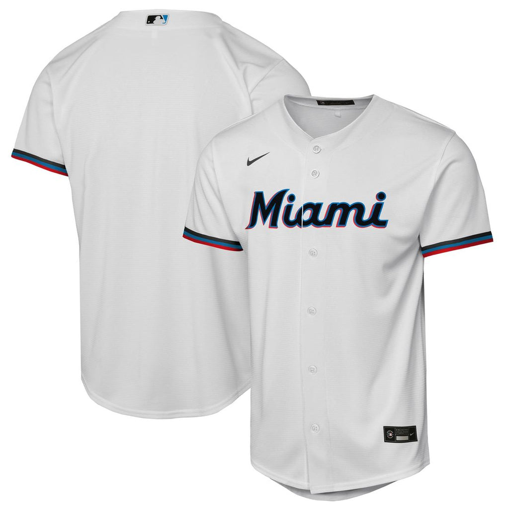 Miami Marlins Nike Youth Home Replica Jersey - White | MLB Fan Gear