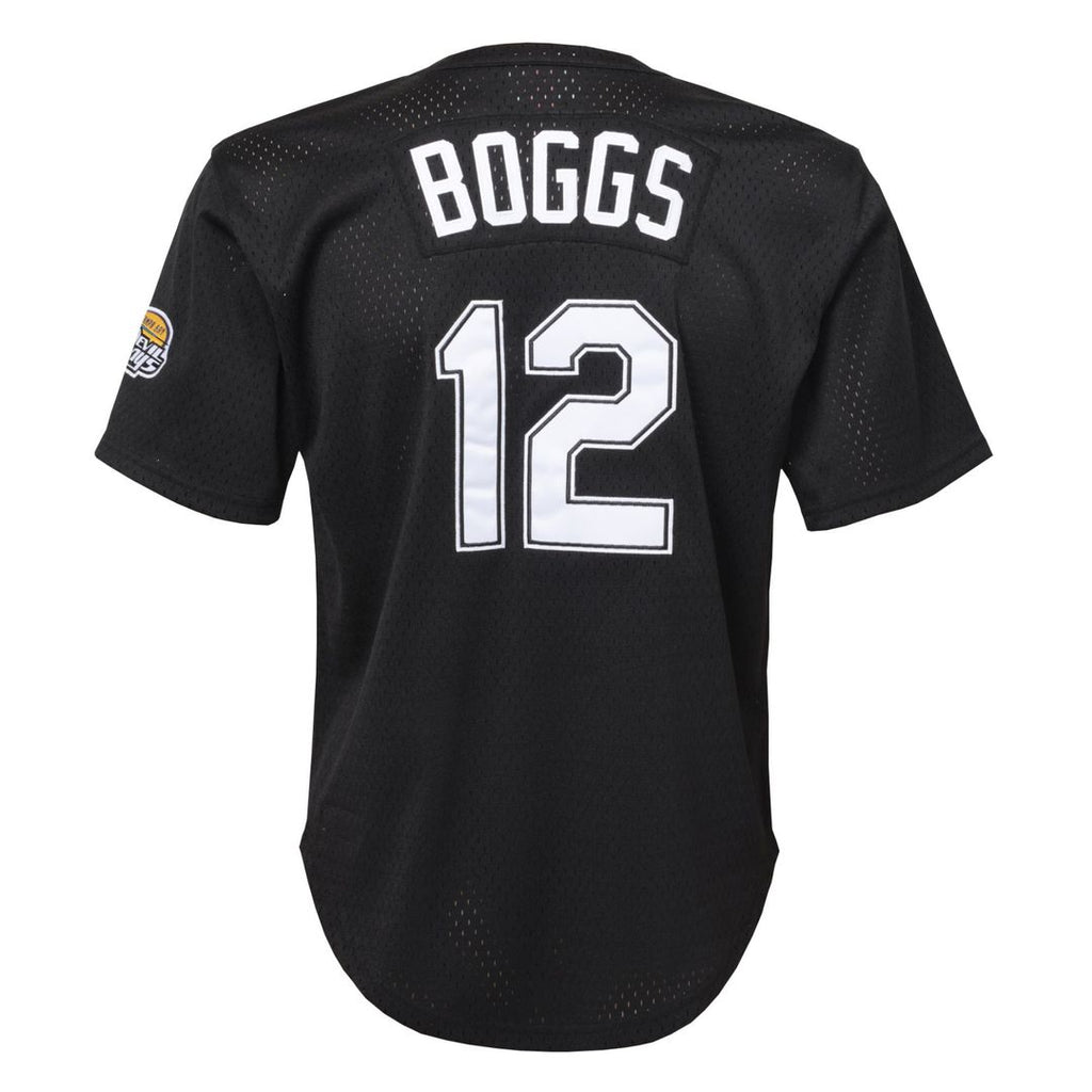 Wade Boggs Tampa Bay Rays Mitchell & Ness Youth Cooperstown Collection Mesh Batting Practice Jersey - Black | MLB Fan Gear