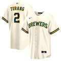 Brice Turang Milwaukee Brewers Nike Home Replica Jersey - Cream | MLB Fan Gear