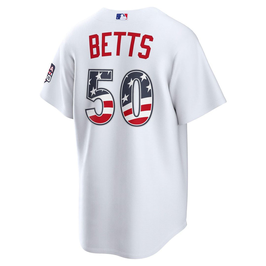 Mookie Betts Los Angeles Dodgers Nike USA 250 Fourth of July Home Stadium Jersey - White | MLB Fan Gear