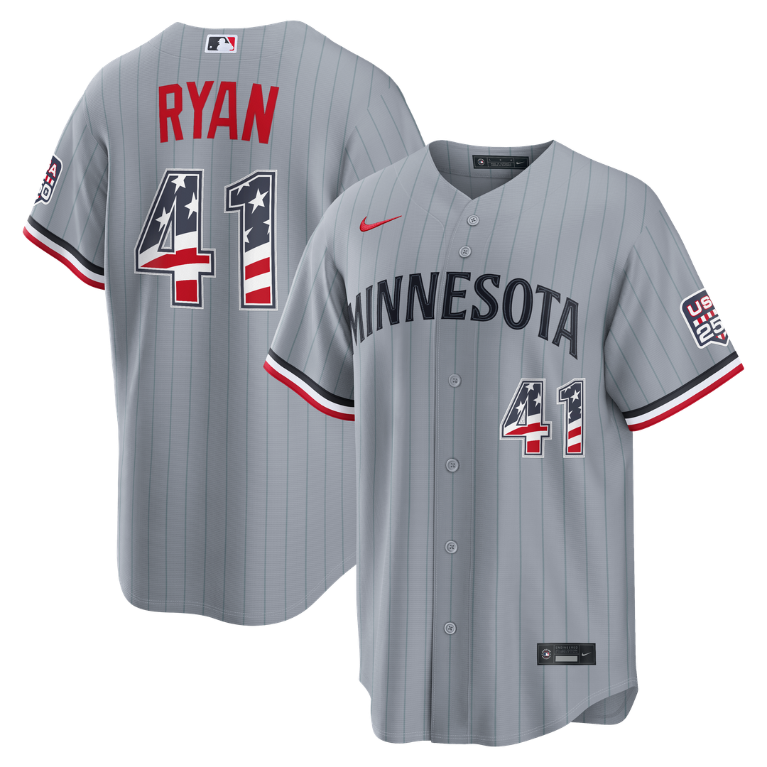 Joe Ryan Minnesota Twins Nike USA 250 Fourth of July Road Stadium Jersey - Gray | MLB Fan Gear