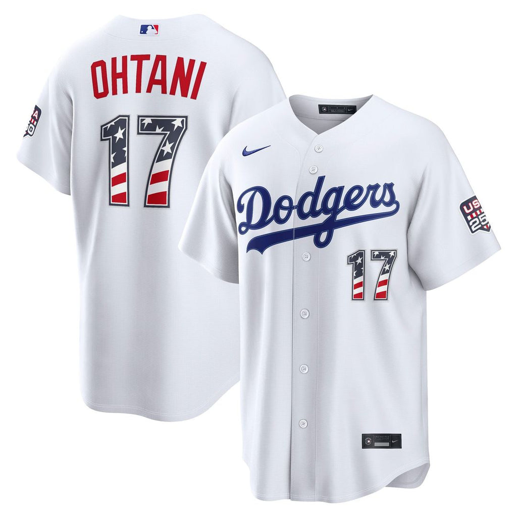 Shohei Ohtani Los Angeles Dodgers Nike USA 250 Fourth of July Home Stadium Jersey - White | MLB Fan Gear