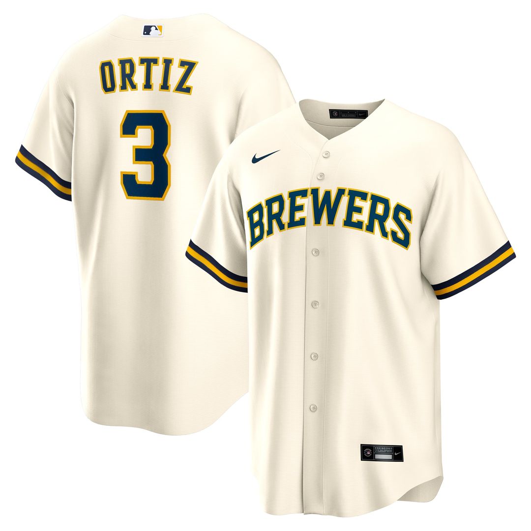 Joey Ortiz Milwaukee Brewers Nike Home Replica Jersey - White | MLB Fan Gear