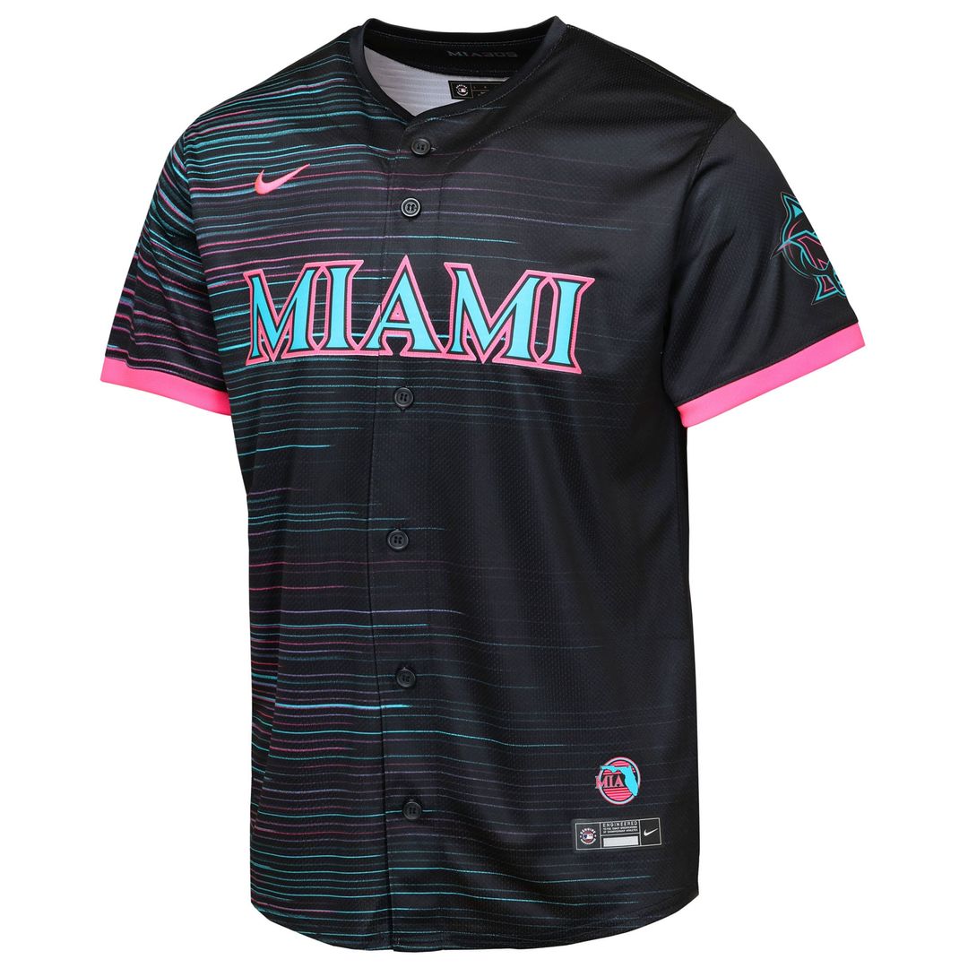 Miami Marlins Youth 2025 City Connect Limited Jersey - Black | Nike MLB Fan Gear