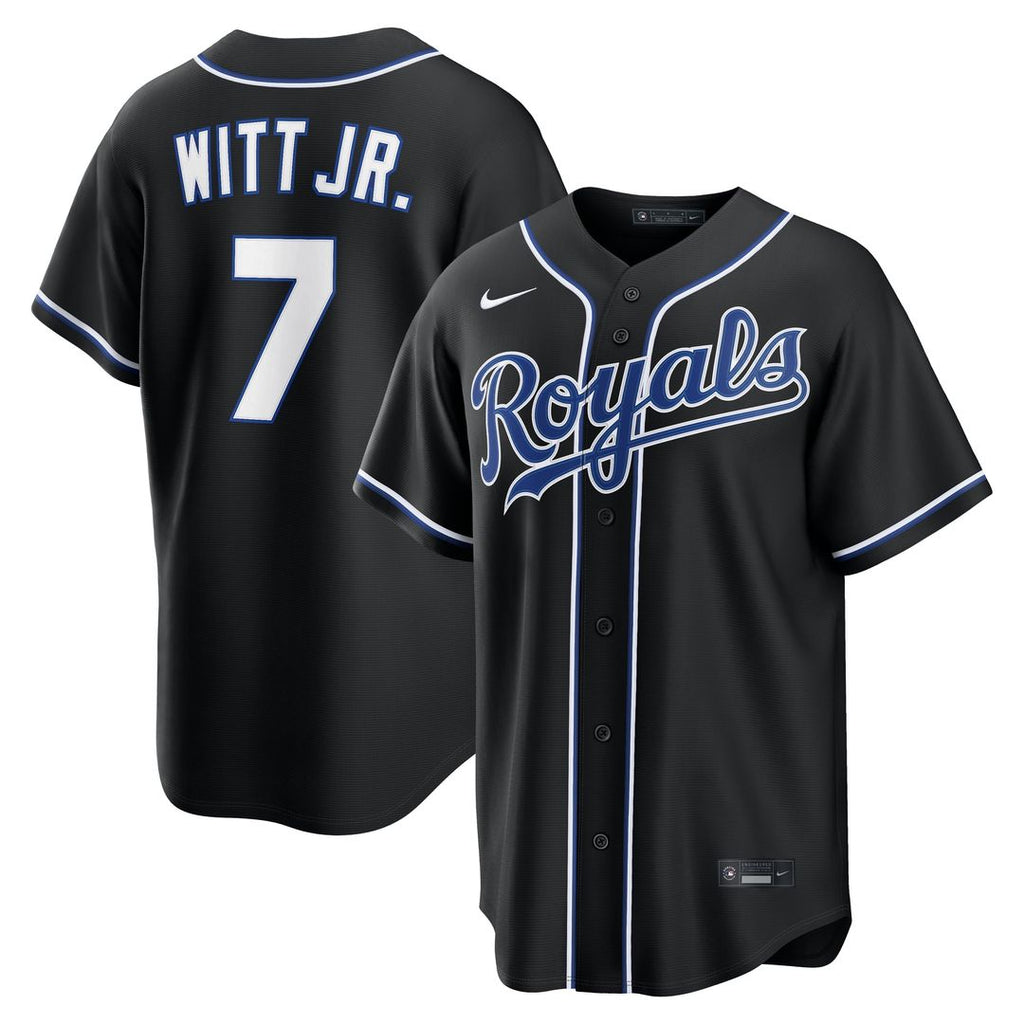 Bobby Witt Jr. Kansas City Royals Nike Fashion Replica Black Out Jersey | MLB Fan Gear