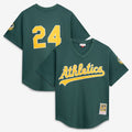 Rickey Henderson Athletics Mitchell & Ness Authentic Batting Practice Jersey - Green | MLB Fan Gear