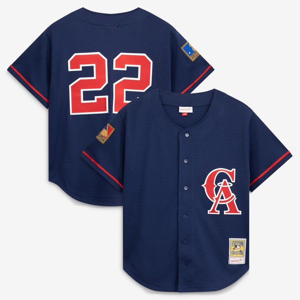 Bo Jackson California Angels Mitchell & Ness Cooperstown Collection Mesh Batting Practice Button-Up Jersey - Navy | MLB Fan Gear