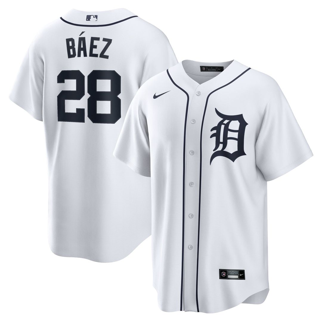Javier Baez Detroit Tigers Nike Home Replica Player Jersey - White | MLB Fan Gear
