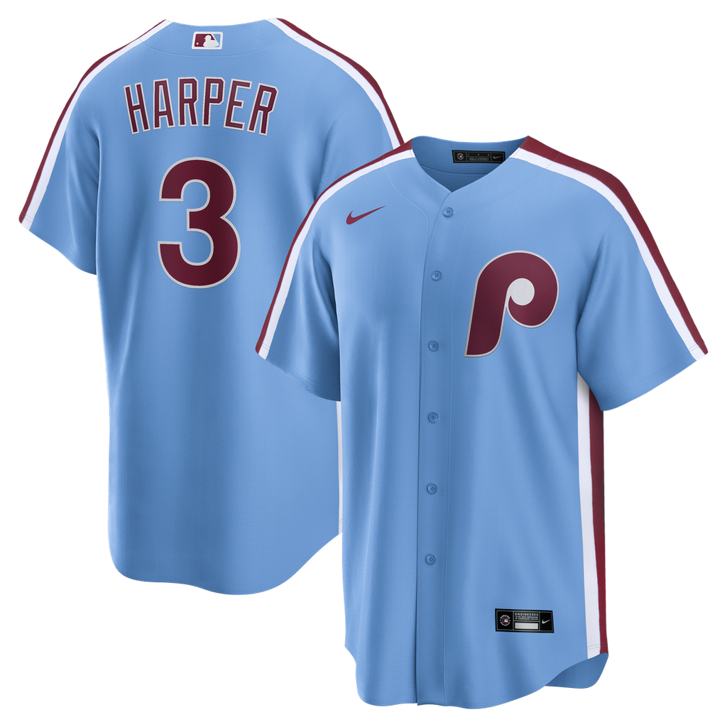Bryce Harper Philadelphia Phillies Nike Alternate Replica Jersey - Light Blue | MLB Fan Gear