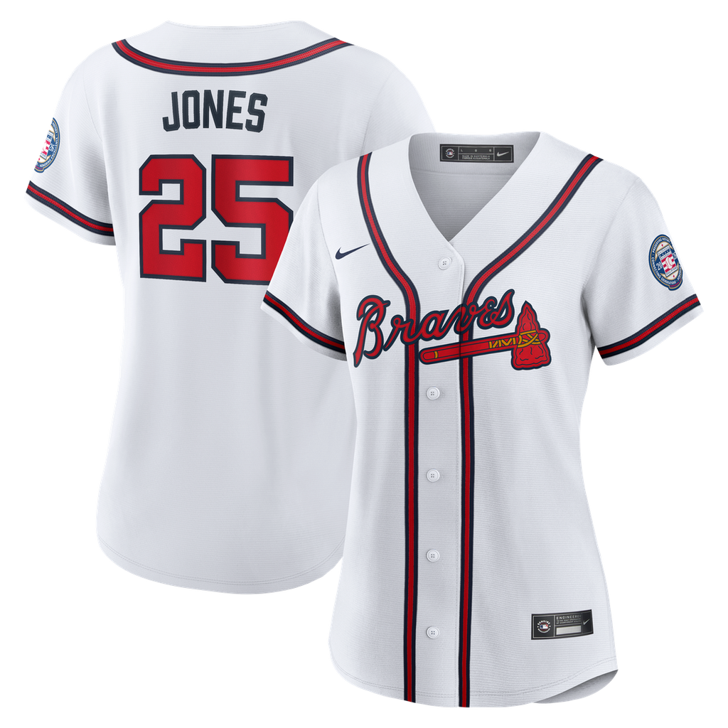 Andruw Jones Atlanta Braves Nike Women's 2026 Baseball Hall of Fame Retired Player Replica Jersey - White | MLB Fan Gear