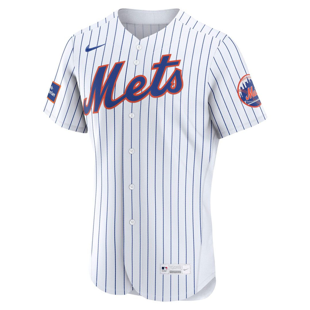 New York Mets Nike Home Sponsor Patch Authentic Jersey - White | MLB Fan Gear