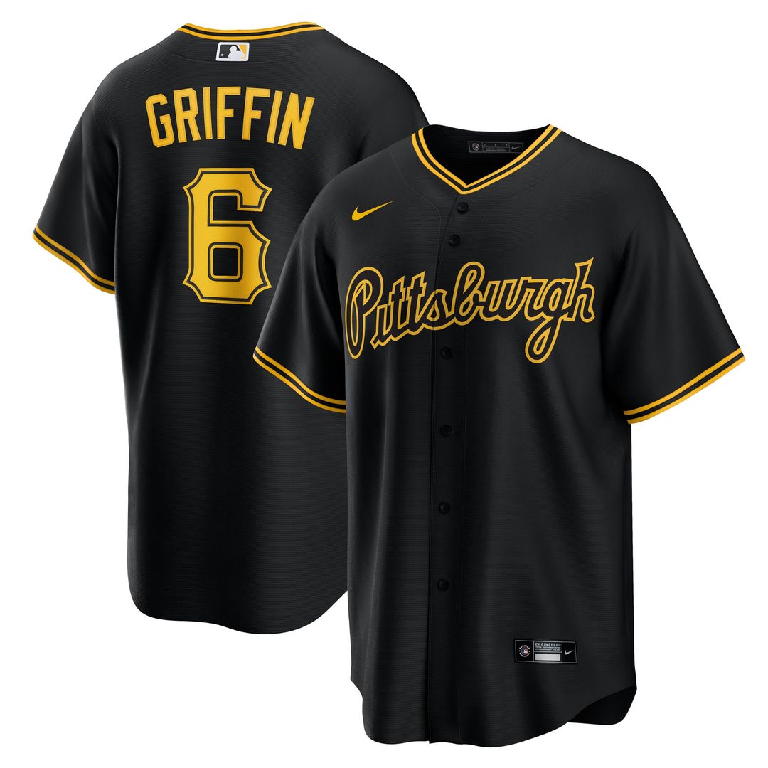 Konnor Griffin Pittsburgh Pirates Nike Alternate Replica Jersey - Black | MLB Fan Gear