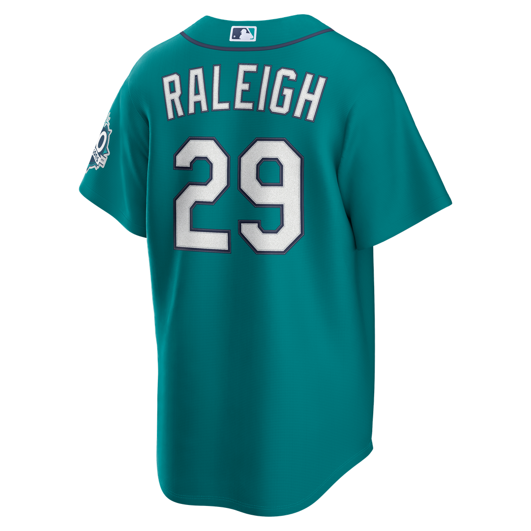 Cal Raleigh Seattle Mariners Nike Alternate 50th Season Patch Stadium Jersey - Teal | MLB Fan Gear