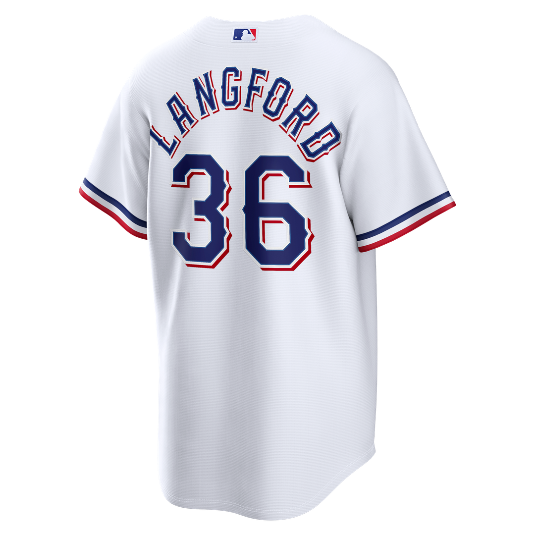 Wyatt Langford Texas Rangers Nike Home Replica Jersey - White | MLB Fan Gear