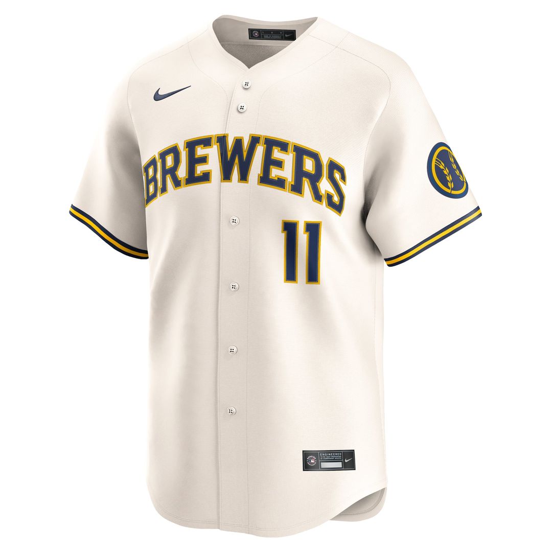 Jackson Chourio Milwaukee Brewers Nike Home Limited Jersey - Cream | MLB Fan Gear