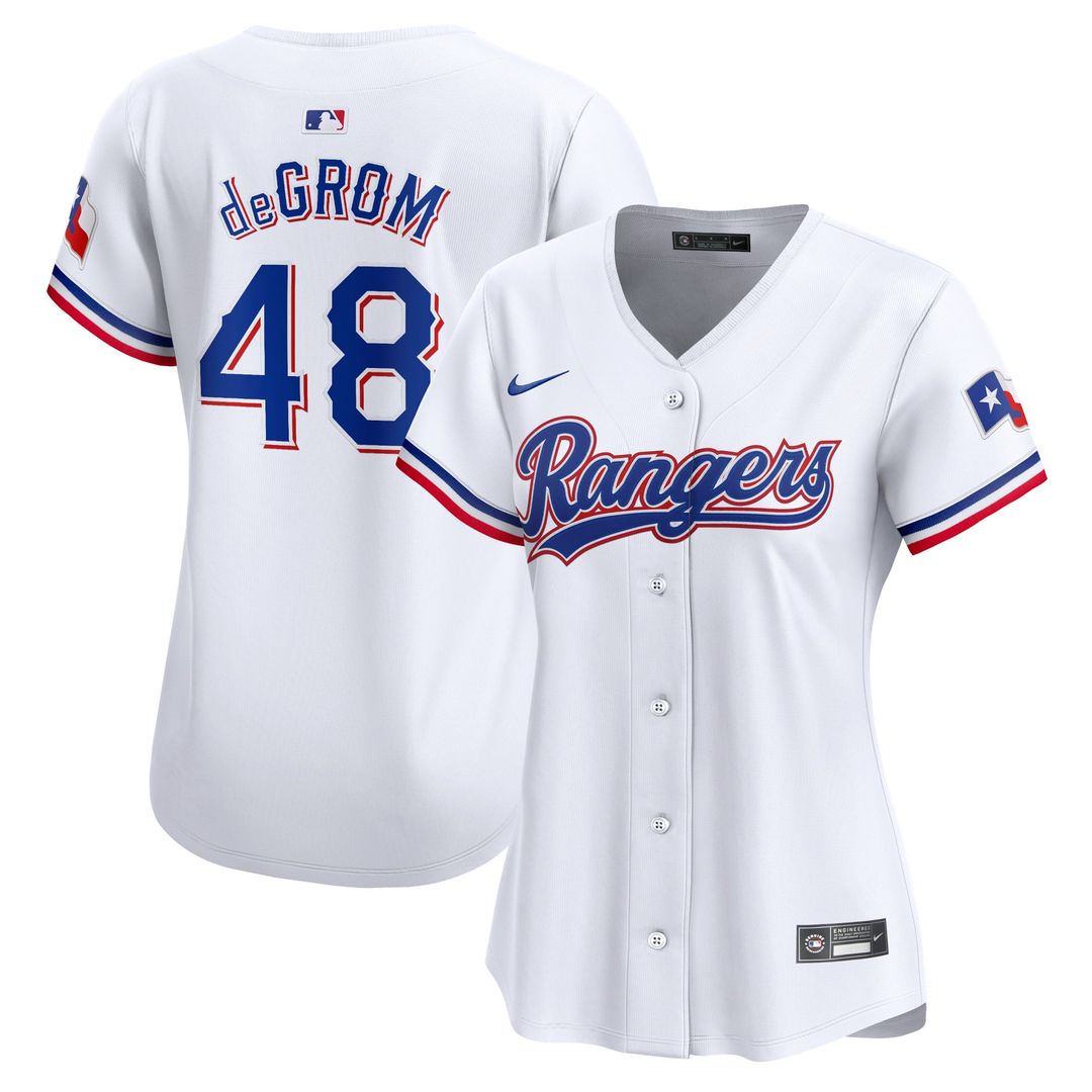 Jacob deGrom Texas Rangers Nike Women's Home Limited Player Jersey - White | MLB Fan Gear