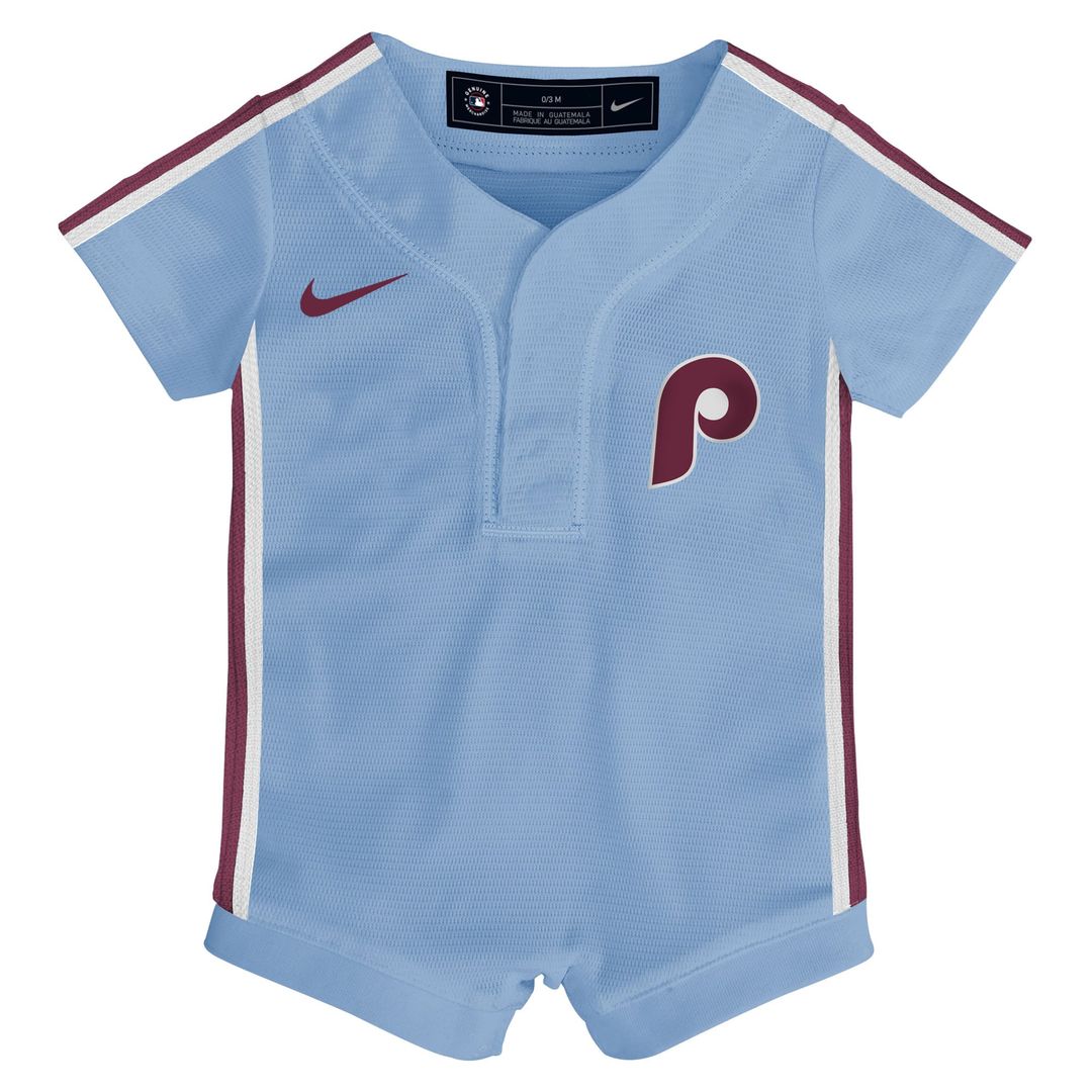 Philadelphia Phillies Nike Newborn Alternate Replica Romper Jersey - Light Blue | MLB Fan Gear