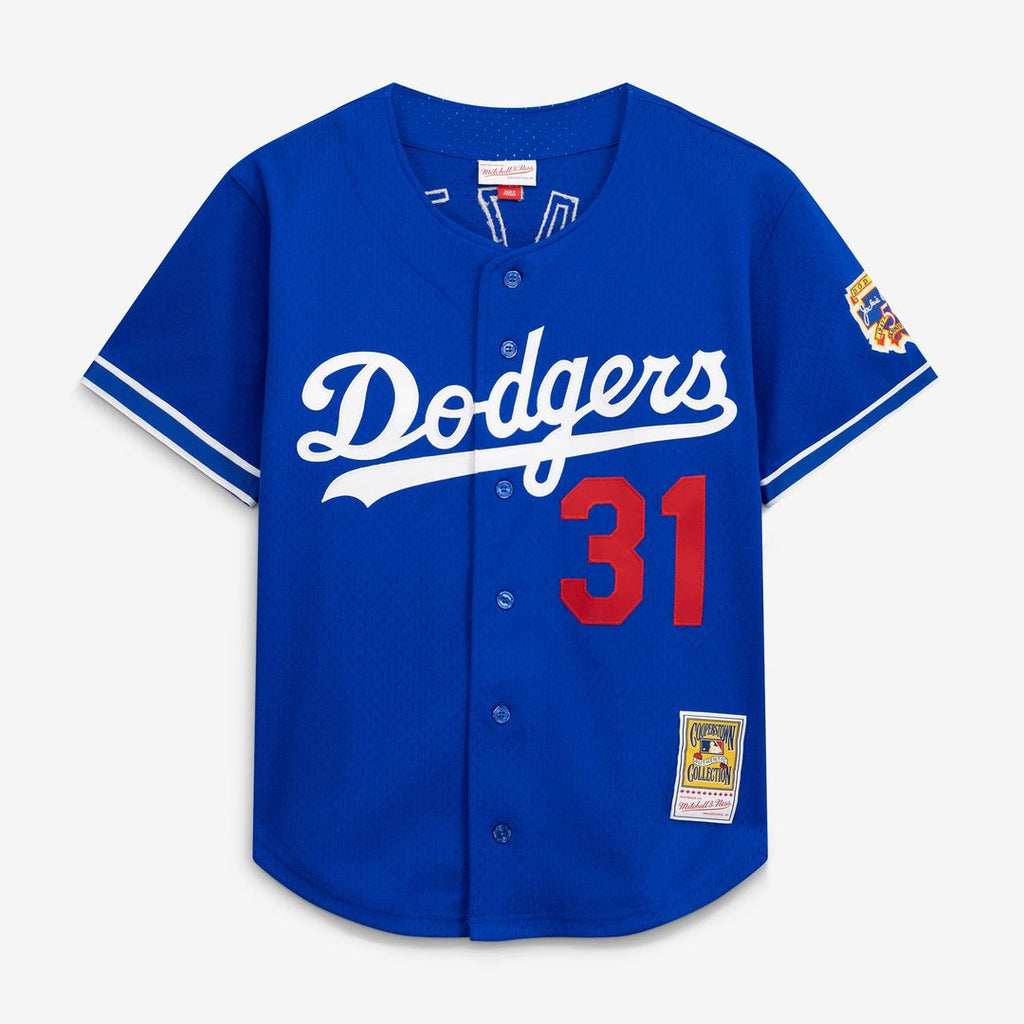Mike Piazza Los Angeles Dodgers Mitchell & Ness Cooperstown Collection Mesh Batting Practice Button-Up Jersey - Royal | MLB Fan Gear