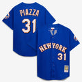 Mike Piazza New York Mets Mitchell & Ness Cooperstown Collection Mesh Batting Practice Button-Up Jersey - Royal | MLB Fan Gear