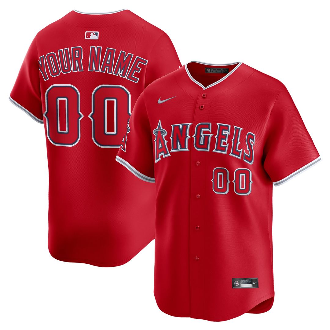 Los Angeles Angels Nike Alternate Limited Custom Jersey - Red | MLB Fan Gear