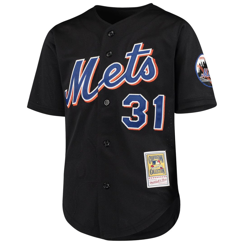 Mike Piazza New York Mets Mitchell & Ness Youth Cooperstown Collection Mesh Batting Practice Jersey - Black | MLB Fan Gear