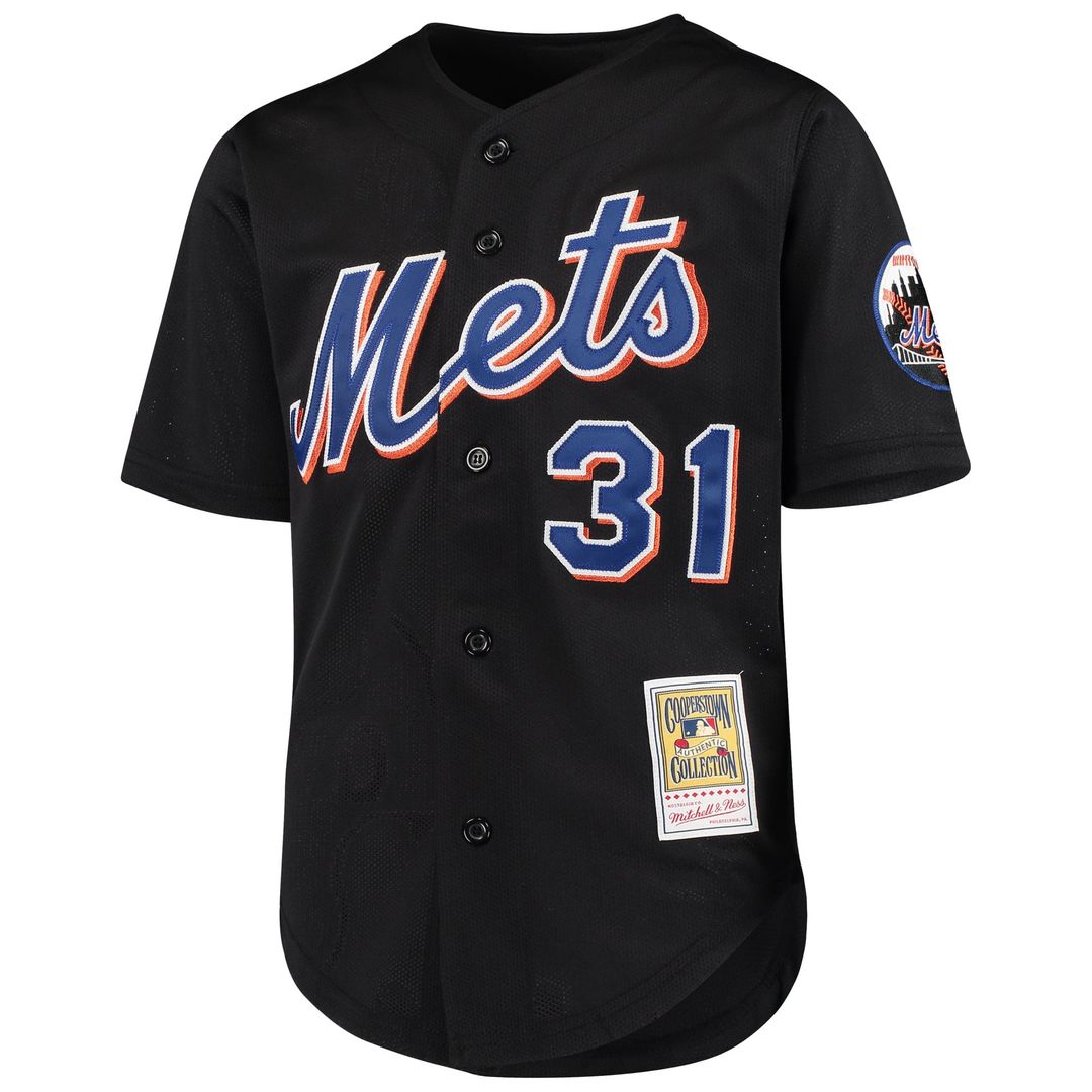 Mike Piazza New York Mets Mitchell & Ness Youth Cooperstown Collection Mesh Batting Practice Jersey - Black | MLB Fan Gear