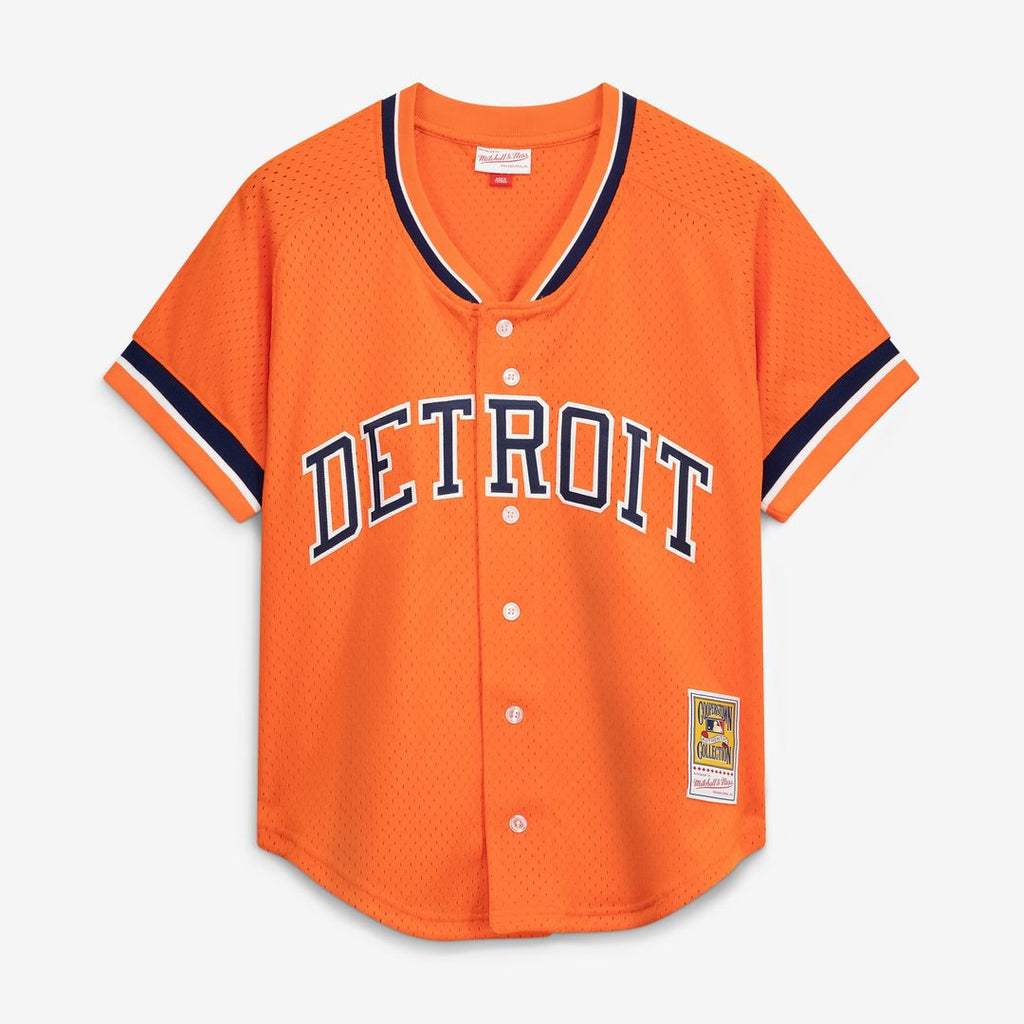 Kirk Gibson Detroit Tigers Mitchell & Ness Cooperstown Collection Mesh Batting Practice Button-Up Jersey - Orange | MLB Fan Gear