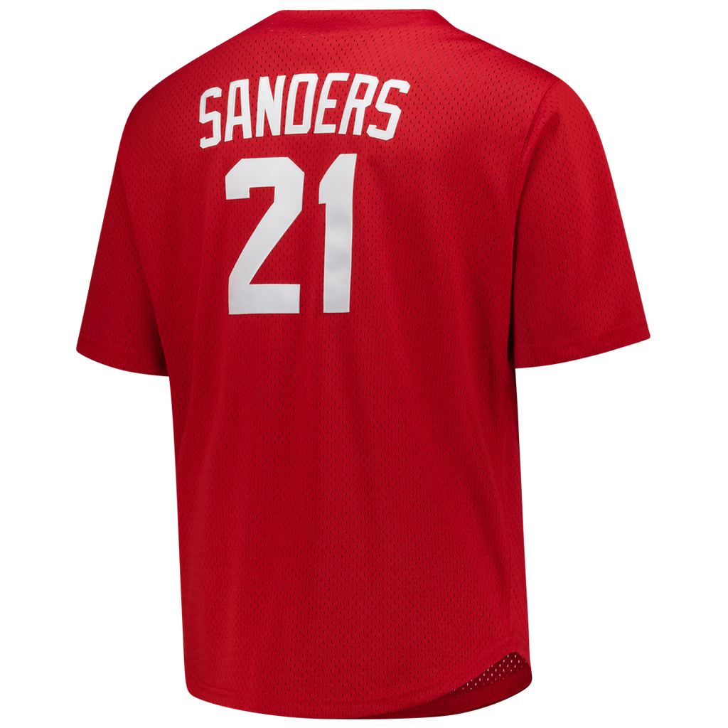 Deion Sanders Cincinnati Reds Mitchell & Ness Big & Tall Cooperstown Mesh Batting Practice Jersey - Red | MLB Fan Gear