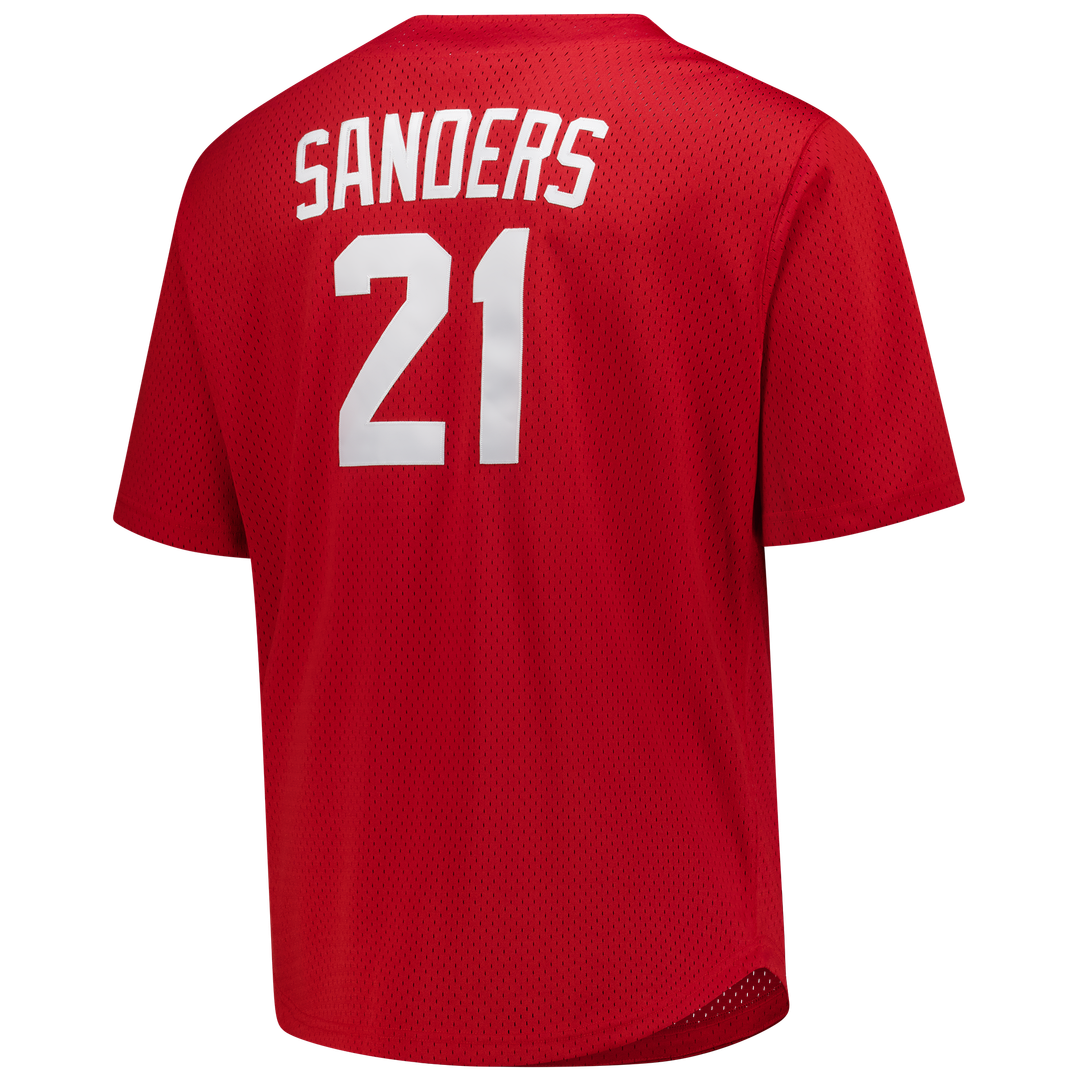 Deion Sanders Cincinnati Reds Mitchell & Ness Big & Tall Cooperstown Mesh Batting Practice Jersey - Red | MLB Fan Gear