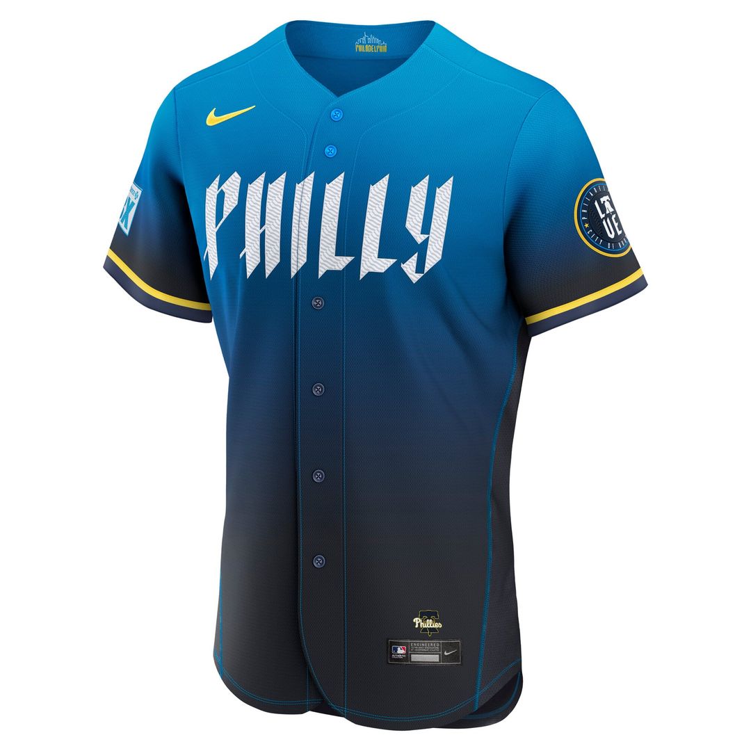 Kyle Schwarber Philadelphia Phillies Nike City Connect Authentic Sponsor Patch Jersey - Navy | MLB Fan Gear
