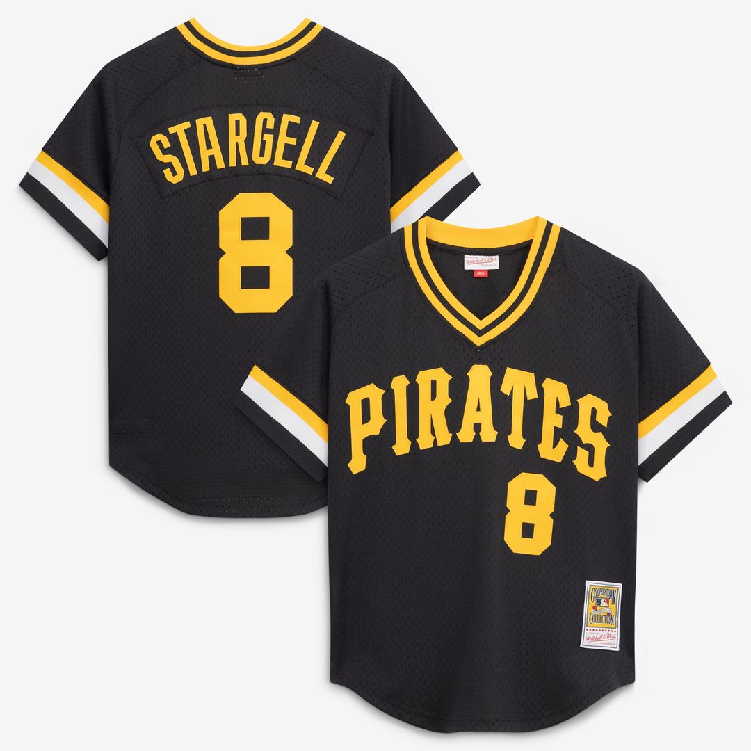 Willie Stargell Pittsburgh Pirates Mitchell & Ness Authentic Batting Practice Jersey - Black | MLB Fan Gear