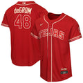 Jacob deGrom Texas Rangers Nike Youth 2026 City Connect Stadium Jersey - Red | MLB Fan Gear