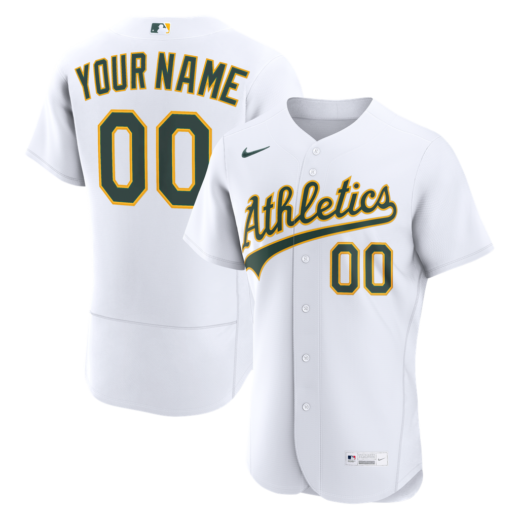 Athletics Nike Home Authentic Custom Jersey - White | MLB Fan Gear