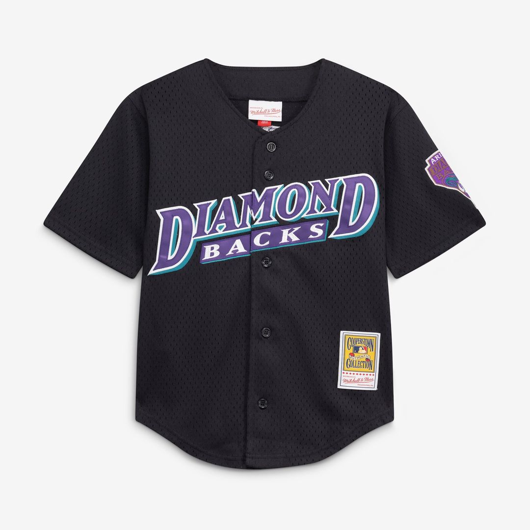 Randy Johnson Arizona Diamondbacks Mitchell & Ness Youth Cooperstown Collection Mesh Batting Practice Jersey - Black | MLB Fan Gear