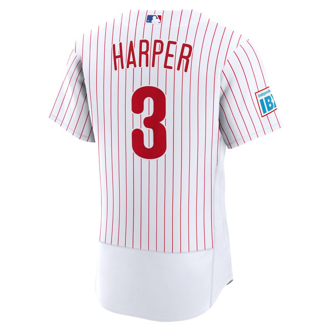 Bryce Harper Philadelphia Phillies Nike Home Authentic Sponsor Patch Jersey - White | MLB Fan Gear