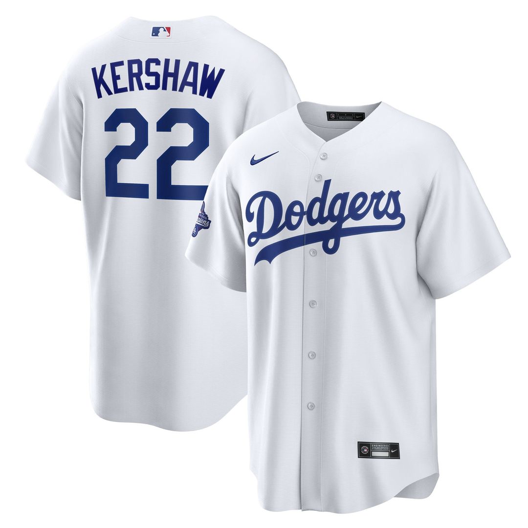 Clayton Kershaw Los Angeles Dodgers Nike Home 2025 World Series Champions Replica Jersey - White | MLB Fan Gear