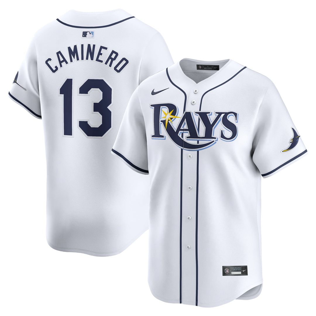 Junior Caminero Tampa Bay Rays Nike Youth Home Limited Player Jersey - White | MLB Fan Gear