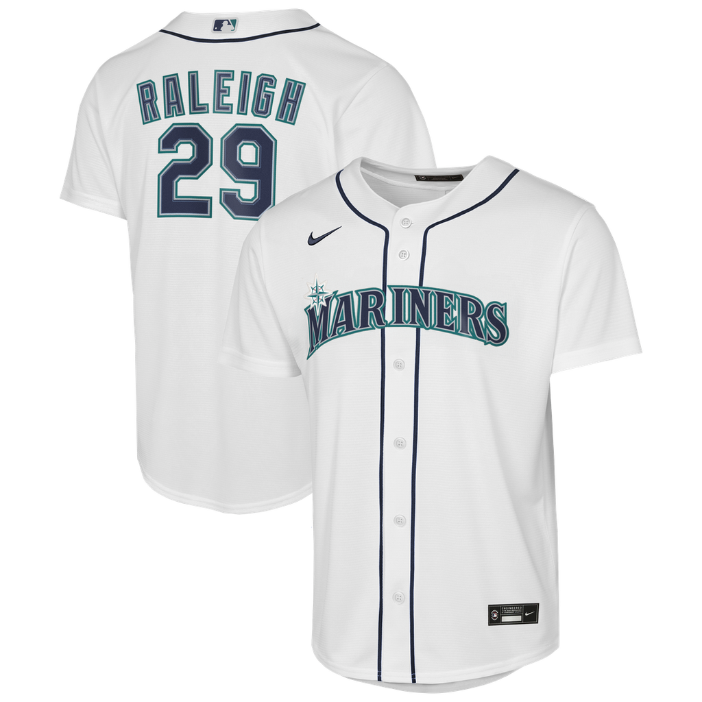 Cal Raleigh Seattle Mariners Nike Youth Home Baseline Jersey - White | MLB Fan Gear