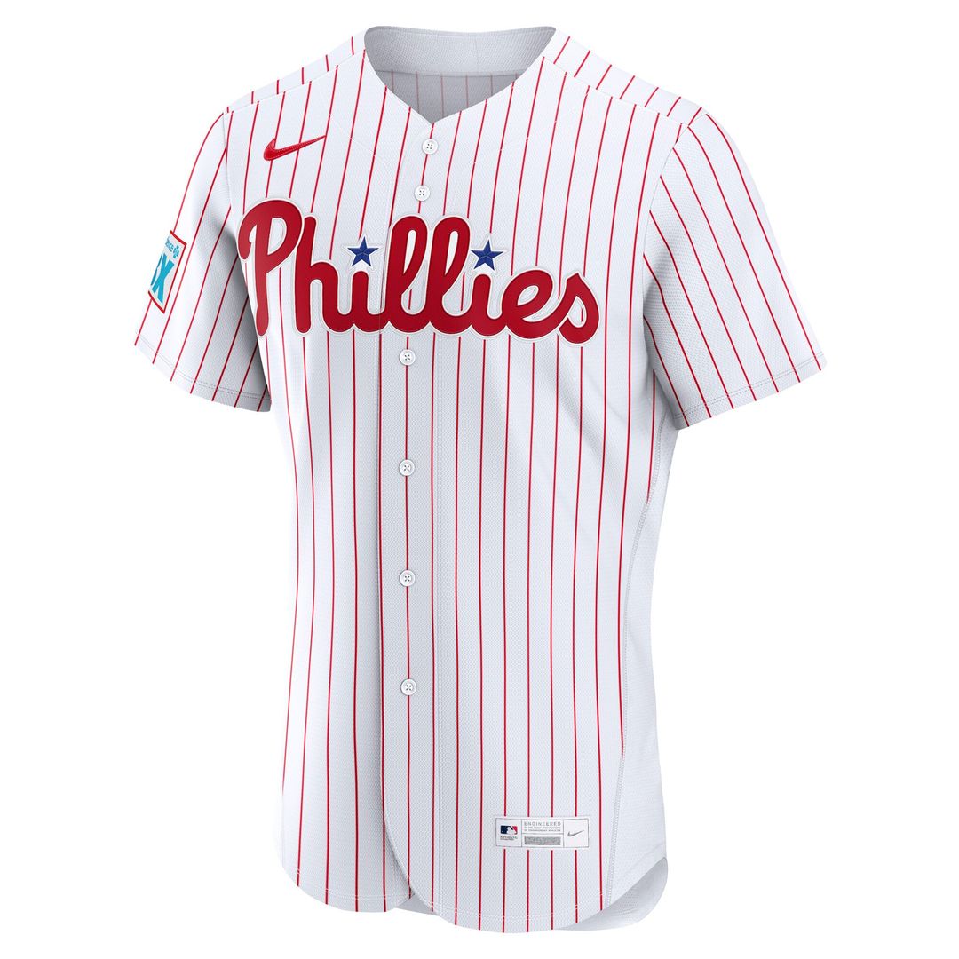 Philadelphia Phillies Nike Home Sponsor Patch Authentic Jersey - White | MLB Fan Gear